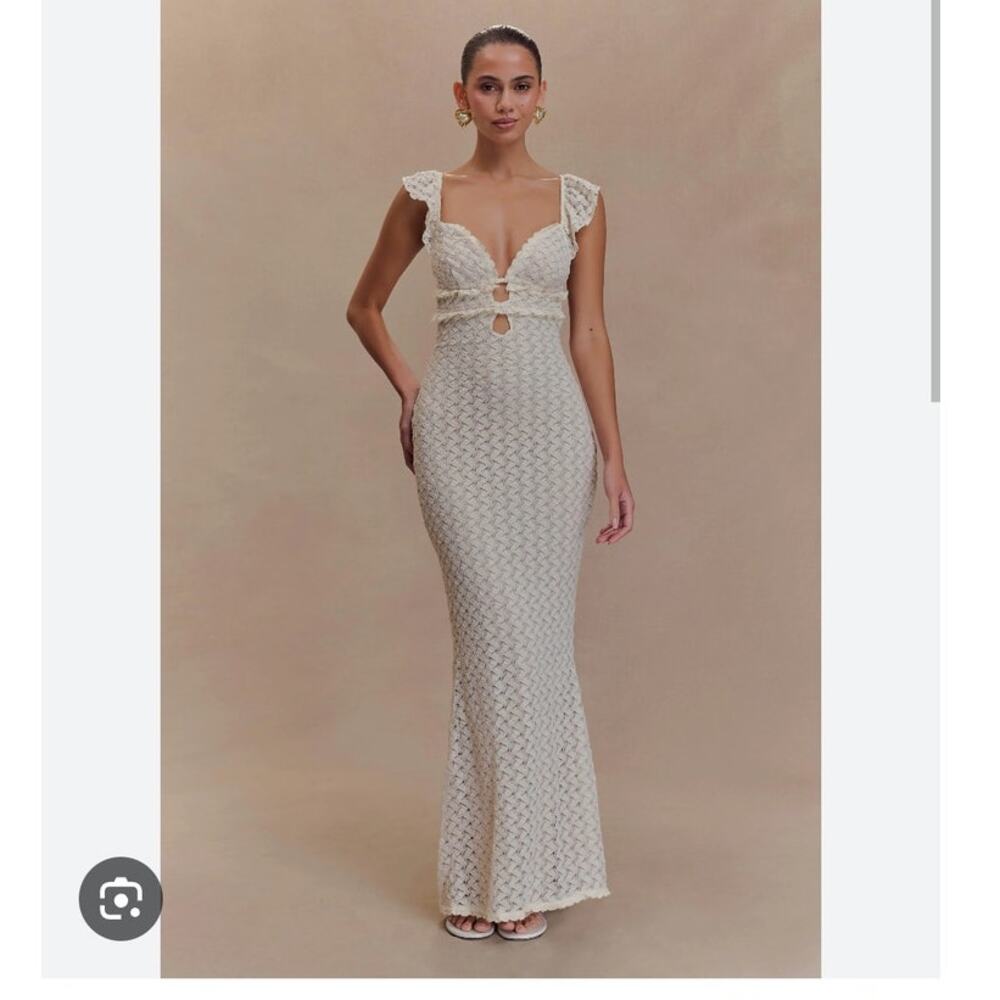 Meshki Ezra Lace Maxi Dress Ivory Size XL NWT